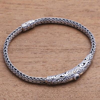 Alternate image for 18k Gold Accented Blue Topaz Pendant Bracelet from Bali Single Eye