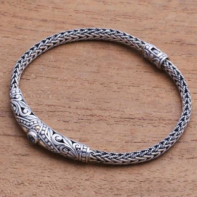 Alternate image for 18k Gold Accented Blue Topaz Pendant Bracelet from Bali Single Eye