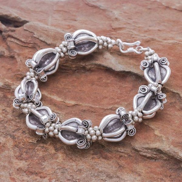 Alternate image for Ornate 950 Silver Hill Tribe Style Beaded Bracelet Ornate Baubles