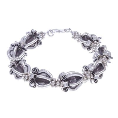 Alternate image for Ornate 950 Silver Hill Tribe Style Beaded Bracelet Ornate Baubles