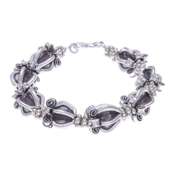 Alternate image for Ornate 950 Silver Hill Tribe Style Beaded Bracelet Ornate Baubles