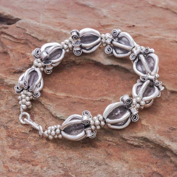 Alternate image for Ornate 950 Silver Hill Tribe Style Beaded Bracelet Ornate Baubles