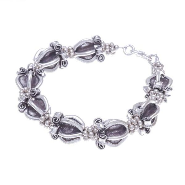 Alternate image for Ornate 950 Silver Hill Tribe Style Beaded Bracelet Ornate Baubles