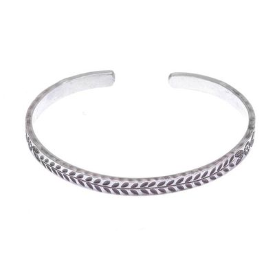 Alternate image for Handmade Sterling Silver Floral Cuff Bracelet Bright Moments