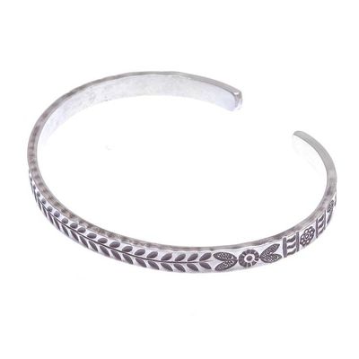 Alternate image for Handmade Sterling Silver Floral Cuff Bracelet Bright Moments