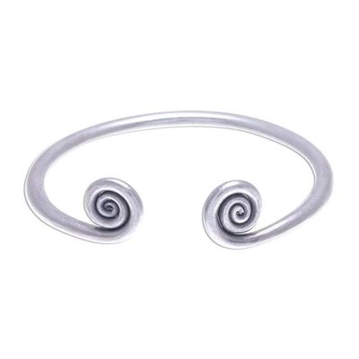 Alternate image for Hill Tribe 950 Silver Spiral Cuff Bracelet Fiddlehead Fern