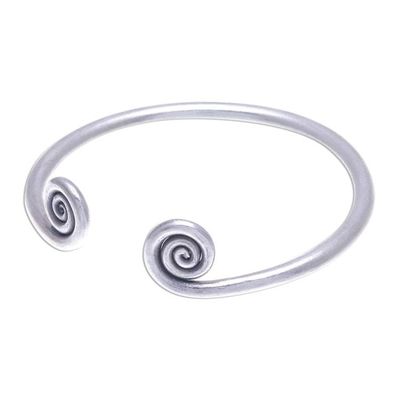 Alternate image for Hill Tribe 950 Silver Spiral Cuff Bracelet Fiddlehead Fern