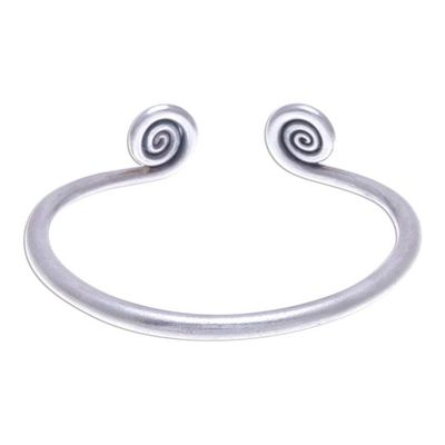 Alternate image for Hill Tribe 950 Silver Spiral Cuff Bracelet Fiddlehead Fern