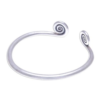 Alternate image for Hill Tribe 950 Silver Spiral Cuff Bracelet Fiddlehead Fern