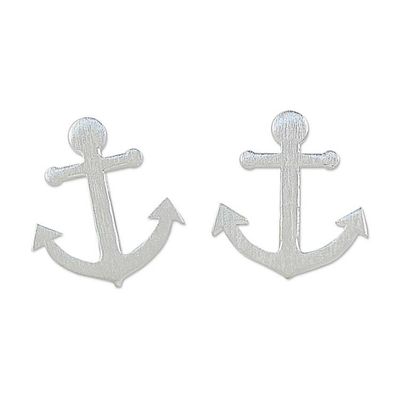 Alternate image for Sterling Silver Nautical Anchor Stud Earrings from Thailand Ship Anchors