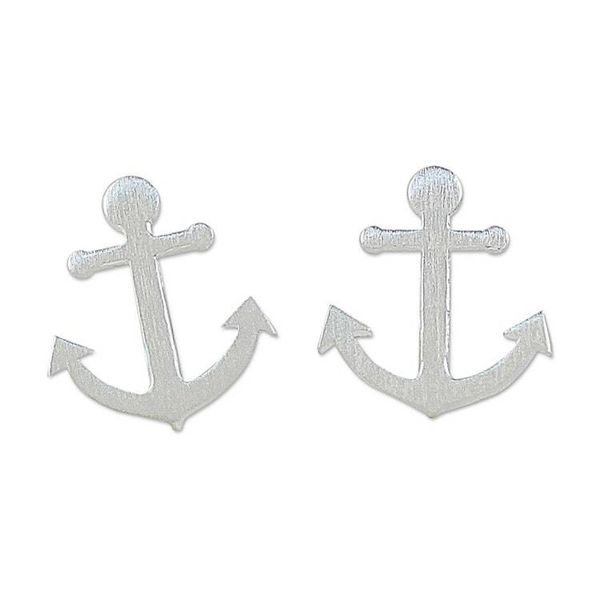 Alternate image for Sterling Silver Nautical Anchor Stud Earrings from Thailand Ship Anchors