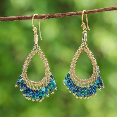 Primary image for Thai-Made 18k Gold-Plated Quartz Beaded Chandelier Earrings Infinite Virtue