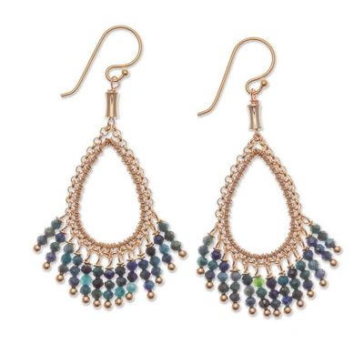 Alternate image for Thai-Made 18k Gold-Plated Quartz Beaded Chandelier Earrings Infinite Virtue