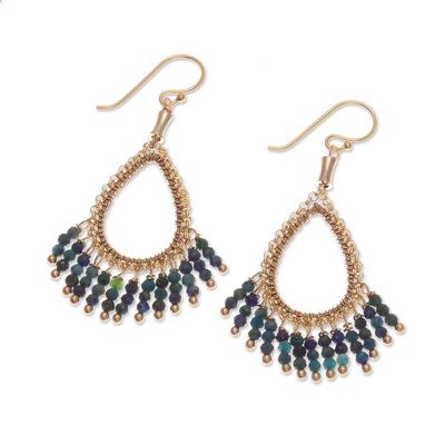 Alternate image for Thai-Made 18k Gold-Plated Quartz Beaded Chandelier Earrings Infinite Virtue