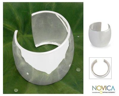 Alternate image for Handmade Sterling Silver Cuff Bracelet The Barrel