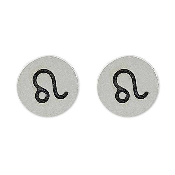 Alternate image for Sterling Silver Leo Stud Earrings from Thailand Satin Leo