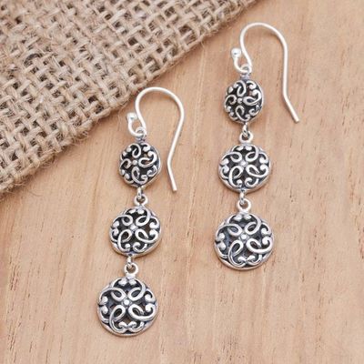 Alternate image for Handcrafted Sterling Silver Dangle Earrings from Bali Perfection in Nature