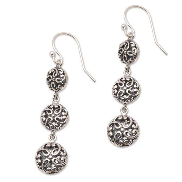 Alternate image for Handcrafted Sterling Silver Dangle Earrings from Bali Perfection in Nature
