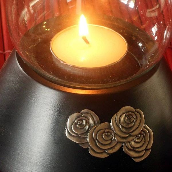 Alternate image for Mango wood candleholder Rose Glow