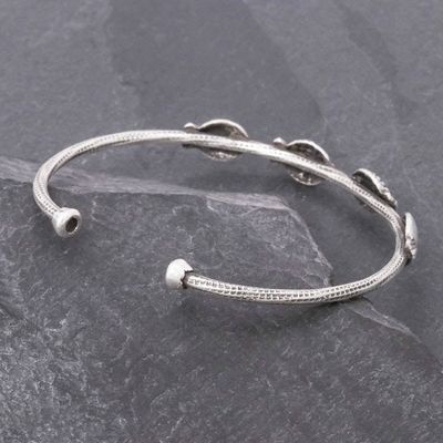 Alternate image for Fish Family 950 Silver Cuff Bracelet Fish Family