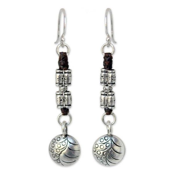 Alternate image for Hill Tribe Silver Dangle Earrings from Thailand Hill Tribe Stories