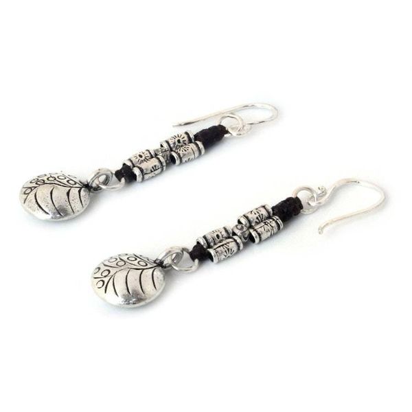 Alternate image for Hill Tribe Silver Dangle Earrings from Thailand Hill Tribe Stories