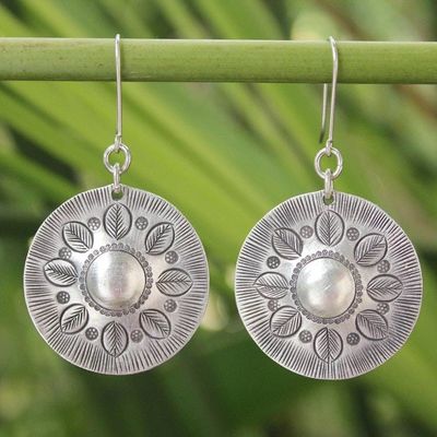 Alternate image for Floral Sterling Silver Dangle Earrings Summer Leaves