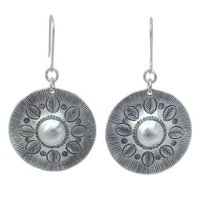 Alternate image for Floral Sterling Silver Dangle Earrings Summer Leaves