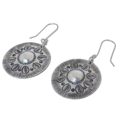 Alternate image for Floral Sterling Silver Dangle Earrings Summer Leaves