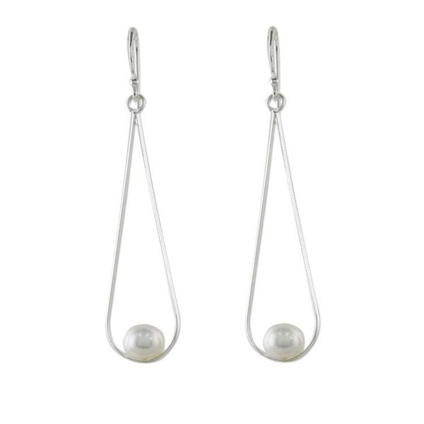 Alternate image for Cultured Pearl and Silver Dangle Earrings from Thailand White Elegance