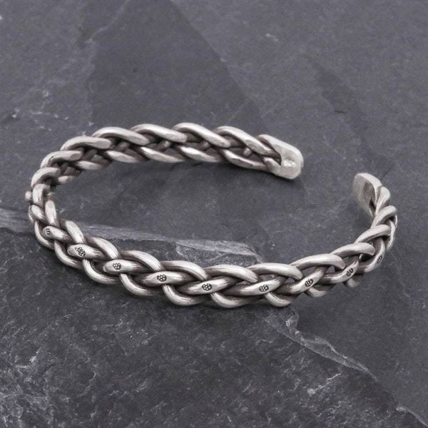 Alternate image for Braided Sterling Silver Cuff Bracelet from Thailand Stepping Stones