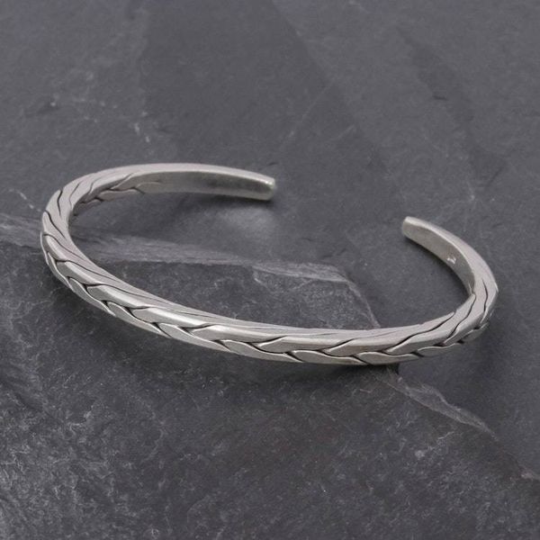 Alternate image for Sleek Braided Sterling Silver Cuff Bracelet Mountain Walk