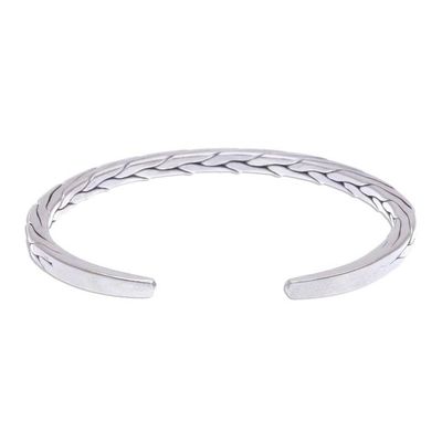 Alternate image for Sleek Braided Sterling Silver Cuff Bracelet Mountain Walk