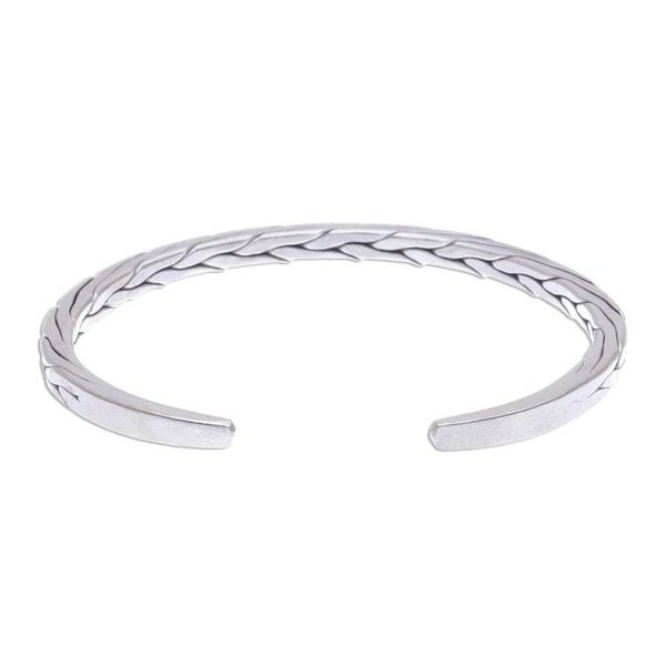 Alternate image for Sleek Braided Sterling Silver Cuff Bracelet Mountain Walk