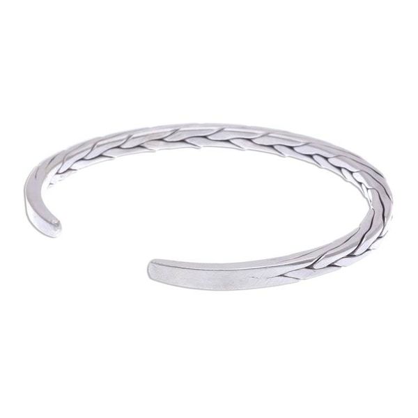 Alternate image for Sleek Braided Sterling Silver Cuff Bracelet Mountain Walk