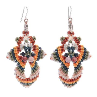 Alternate image for Hand Made Macrame Bohemian Dangle Earrings Morning Boho in Yellow