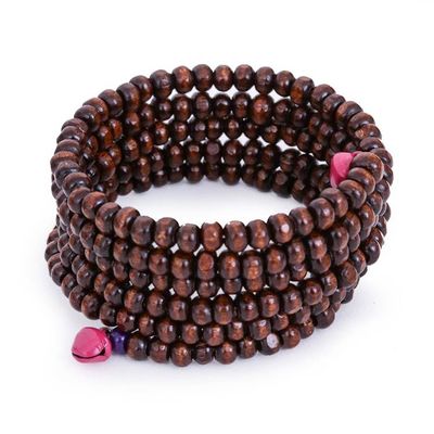 Alternate image for Bohemian-Inspired 1-Inch Brown and Pink Beaded Wrap Bracelet Earth Spin