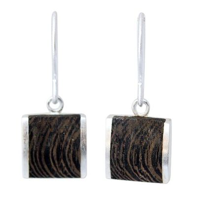 Alternate image for Handmade Wood Dangle Earrings from Thailand Natural Wonder