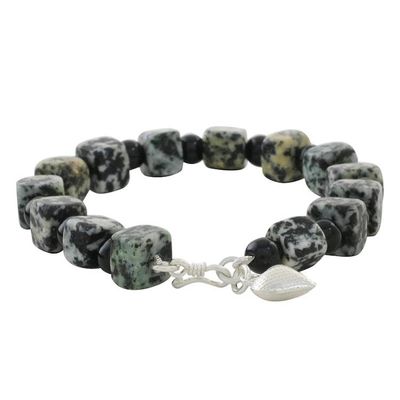 Alternate image for Jasper and Onyx Beaded Bracelet from Thailand Dalmatian Squares
