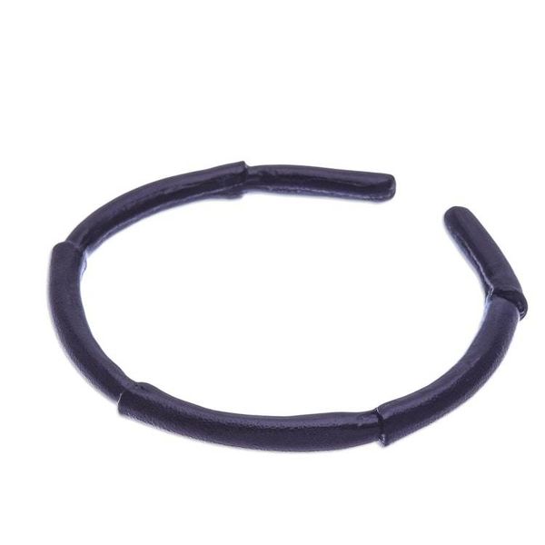 Alternate image for Bamboo-Inspired Adjustable Black Leather Cuff Bracelet Mysterious Bamboo