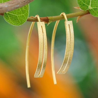 Primary image for Modern Openwork 18k Gold-Plated Drop Earrings from Thailand Bright Modern Shine