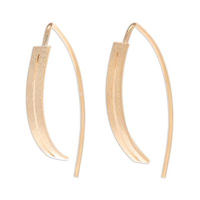 Alternate image for Modern Openwork 18k Gold-Plated Drop Earrings from Thailand Bright Modern Shine