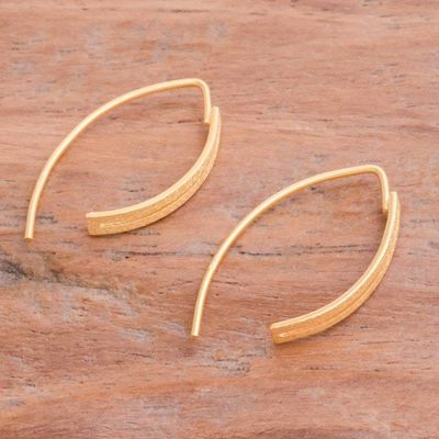 Alternate image for Modern Openwork 18k Gold-Plated Drop Earrings from Thailand Bright Modern Shine