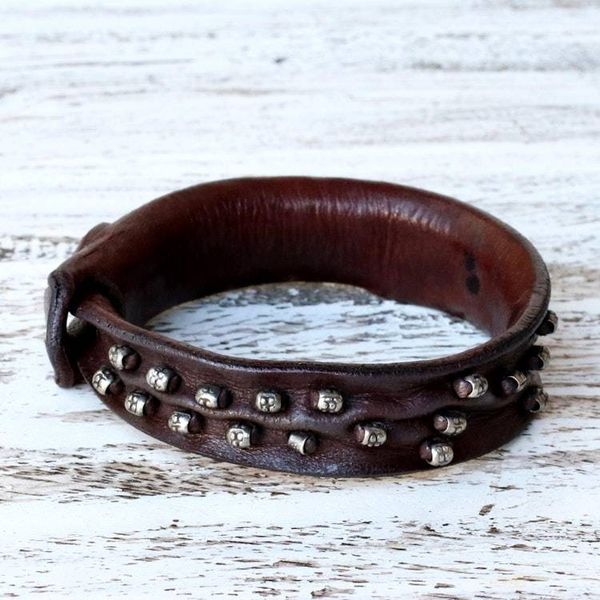 Alternate image for Leather wristband bracelet Mountain Rock