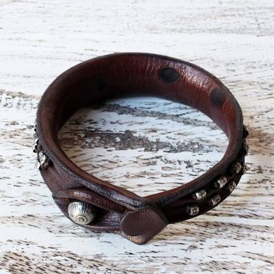 Alternate image for Leather wristband bracelet Mountain Rock