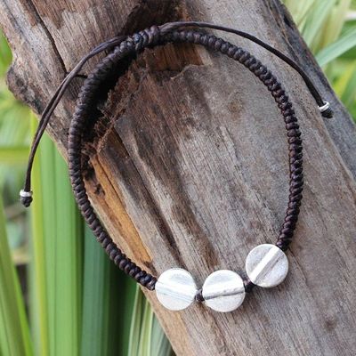 Alternate image for Unique Hill Tribe Silver Braided Bracelet Three Sisters