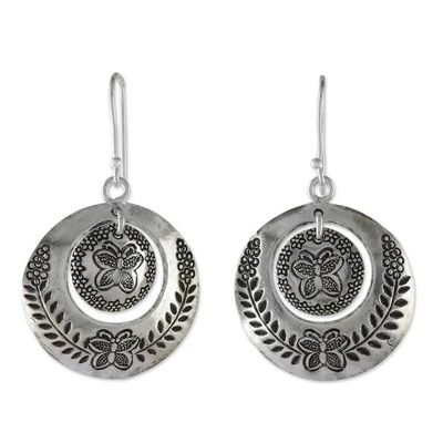 Alternate image for Karen Silver Butterfly Dangle Earrings from Thailand Butterfly Circles