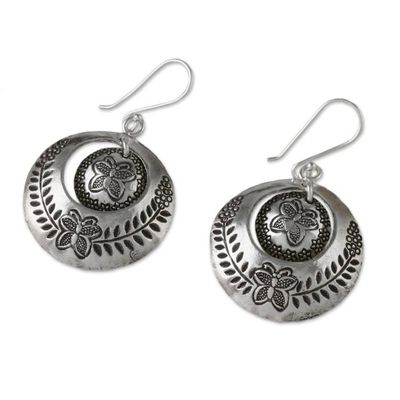 Alternate image for Karen Silver Butterfly Dangle Earrings from Thailand Butterfly Circles