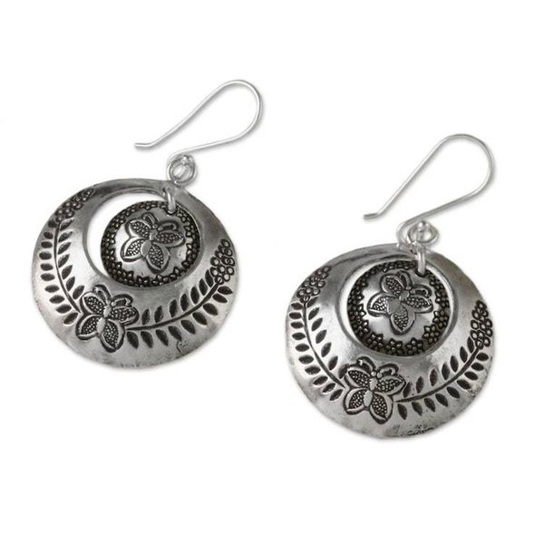Alternate image for Karen Silver Butterfly Dangle Earrings from Thailand Butterfly Circles