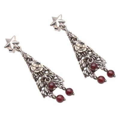 Alternate image for Sterling and Garnet Holiday Themed Earrings Christmas Tree